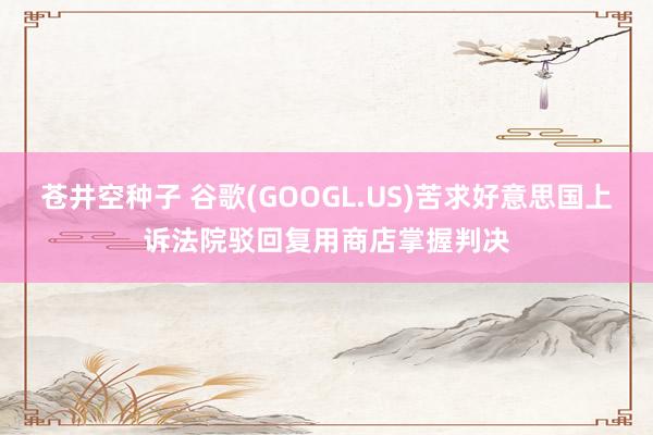 苍井空种子 谷歌(GOOGL.US)苦求好意思国上诉法院驳回复用商店掌握判决