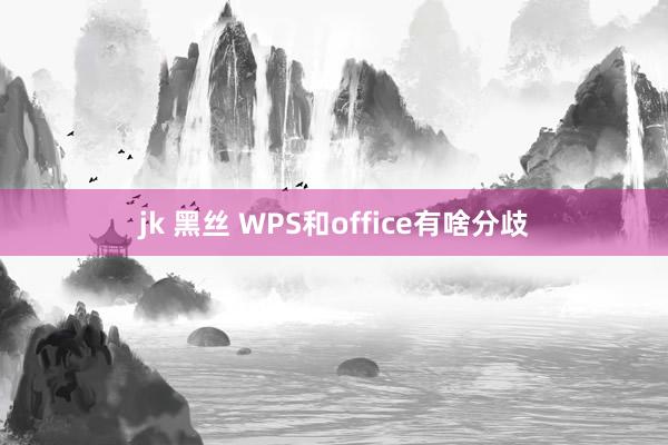 jk 黑丝 WPS和office有啥分歧