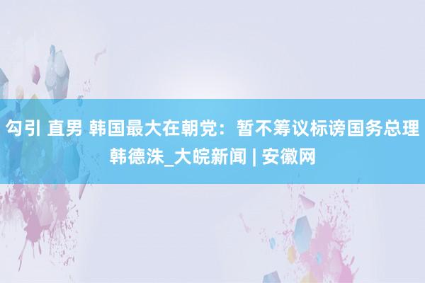 勾引 直男 韩国最大在朝党：暂不筹议标谤国务总理韩德洙_大皖新闻 | 安徽网