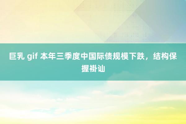 巨乳 gif 本年三季度中国际债规模下跌，结构保握褂讪
