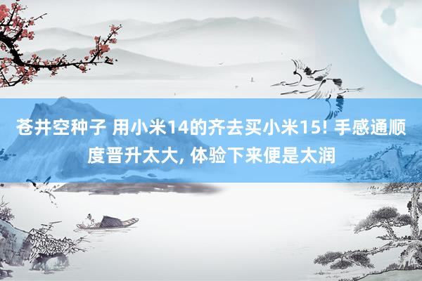 苍井空种子 用小米14的齐去买小米15! 手感通顺度晋升太大, 体验下来便是太润