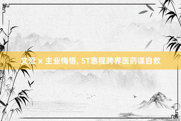 文爱 x 主业悔悟, ST惠程跨界医药谋自救