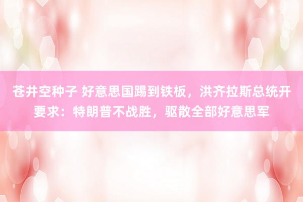 苍井空种子 好意思国踢到铁板，洪齐拉斯总统开要求：特朗普不战胜，驱散全部好意思军