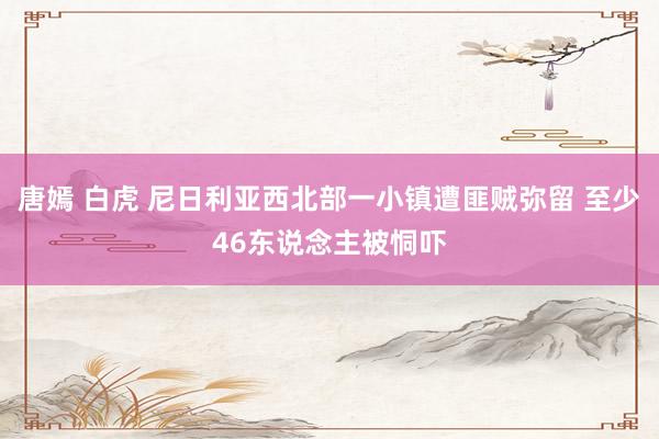 唐嫣 白虎 尼日利亚西北部一小镇遭匪贼弥留 至少46东说念主被恫吓