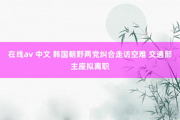 在线av 中文 韩国朝野两党纠合走访空难 交通部主座拟离职
