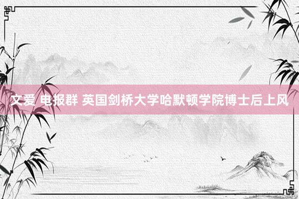 文爱 电报群 英国剑桥大学哈默顿学院博士后上风