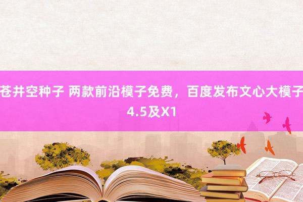 苍井空种子 两款前沿模子免费，百度发布文心大模子4.5及X1