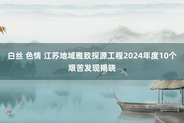 白丝 色情 江苏地域雅致探源工程2024年度10个艰苦发现揭晓