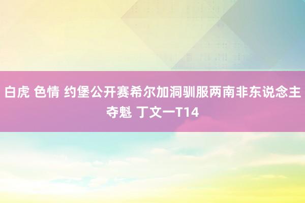白虎 色情 约堡公开赛希尔加洞驯服两南非东说念主夺魁 丁文一T14