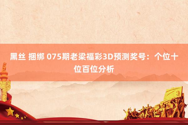 黑丝 捆绑 075期老梁福彩3D预测奖号：个位十位百位分析