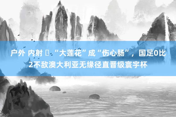 户外 内射 ​“大莲花”成“伤心肠”，国足0比2不敌澳大利亚无缘径直晋级寰宇杯