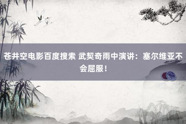 苍井空电影百度搜索 武契奇雨中演讲：塞尔维亚不会屈服！