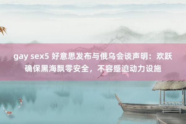gay sex5 好意思发布与俄乌会谈声明：欢跃确保黑海飘零安全，不容蹙迫动力设施