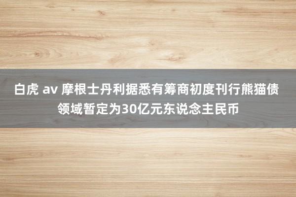 白虎 av 摩根士丹利据悉有筹商初度刊行熊猫债 领域暂定为30亿元东说念主民币