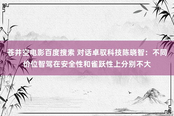 苍井空电影百度搜索 对话卓驭科技陈晓智：不同价位智驾在安全性和雀跃性上分别不大