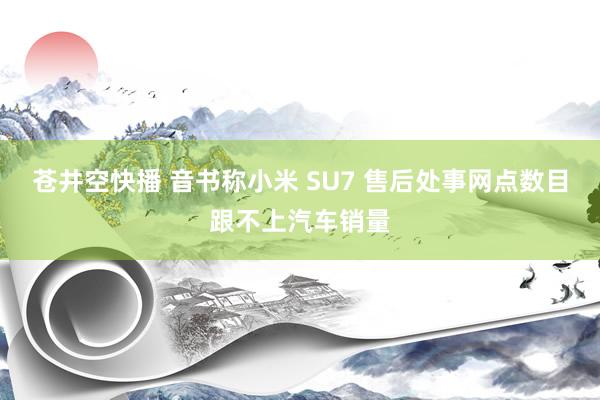 苍井空快播 音书称小米 SU7 售后处事网点数目跟不上汽车销量