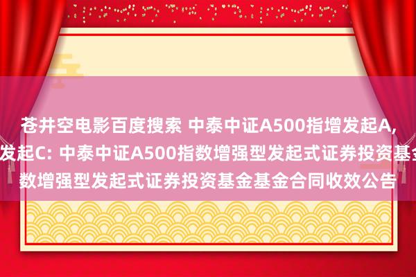 苍井空电影百度搜索 中泰中证A500指增发起A,中泰中证A500指增发起C: 中泰中证A500指数增强型发起式证券投资基金基金合同收效公告