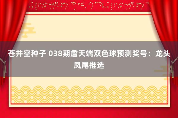 苍井空种子 038期詹天端双色球预测奖号：龙头凤尾推选