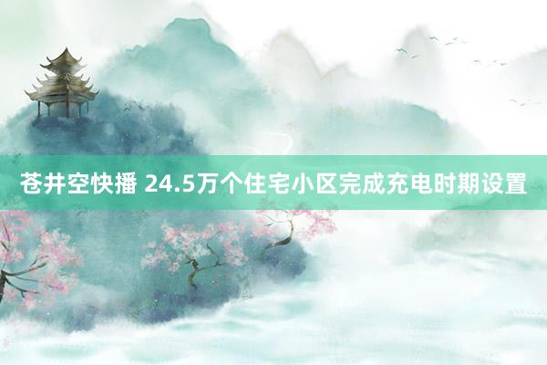 苍井空快播 24.5万个住宅小区完成充电时期设置