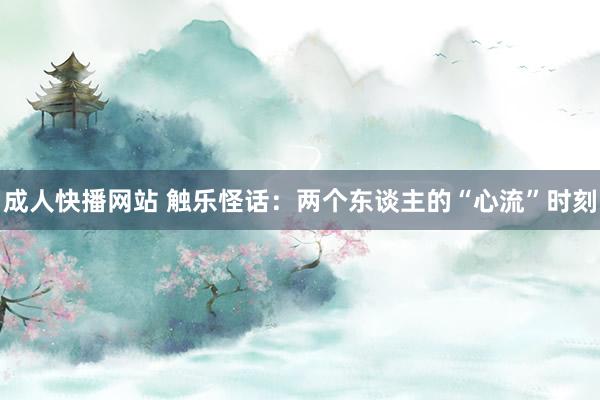 成人快播网站 触乐怪话：两个东谈主的“心流”时刻