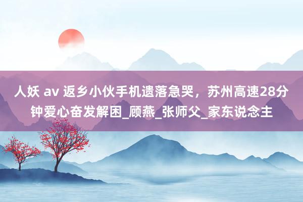 人妖 av 返乡小伙手机遗落急哭，苏州高速28分钟爱心奋发解困_顾燕_张师父_家东说念主