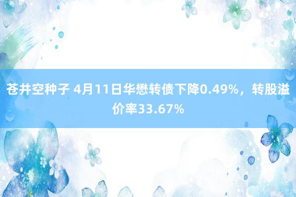 苍井空种子 4月11日华懋转债下降0.49%，转股溢价率33.67%