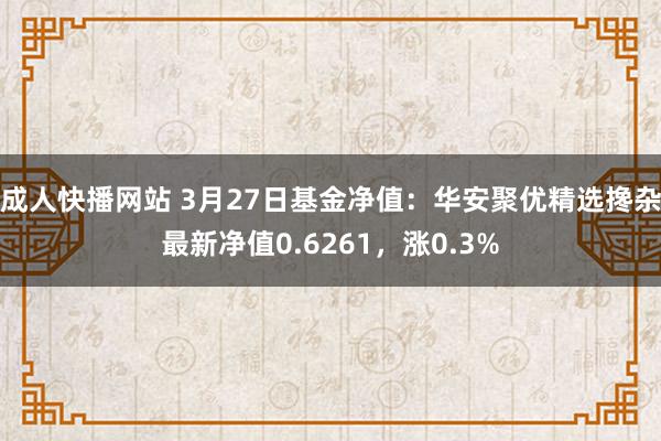 成人快播网站 3月27日基金净值：华安聚优精选搀杂最新净值0.6261，涨0.3%