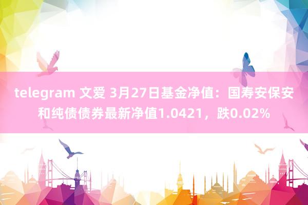telegram 文爱 3月27日基金净值：国寿安保安和纯债债券最新净值1.0421，跌0.02%