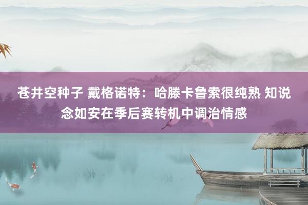 苍井空种子 戴格诺特：哈滕卡鲁索很纯熟 知说念如安在季后赛转机中调治情感