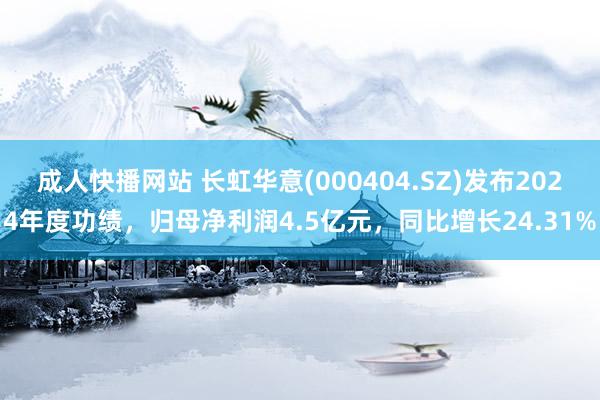 成人快播网站 长虹华意(000404.SZ)发布2024年度功绩，归母净利润4.5亿元，同比增长24.31%