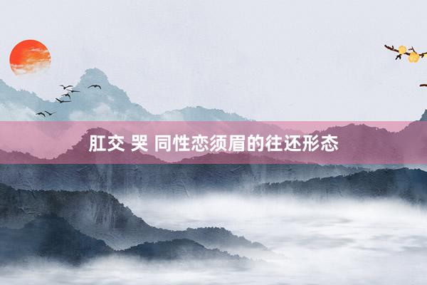 肛交 哭 同性恋须眉的往还形态