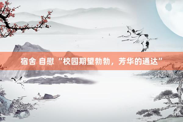 宿舍 自慰 “校园期望勃勃，芳华的通达”