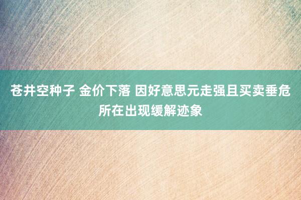 苍井空种子 金价下落 因好意思元走强且买卖垂危所在出现缓解迹象