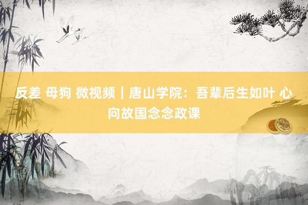 反差 母狗 微视频｜唐山学院：吾辈后生如叶 心向故国念念政课